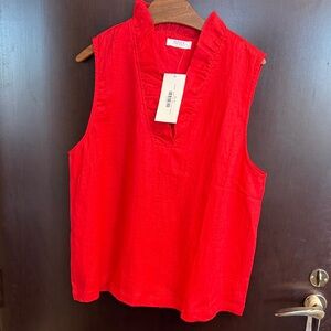 Patricia Red Sleeveless Blouse